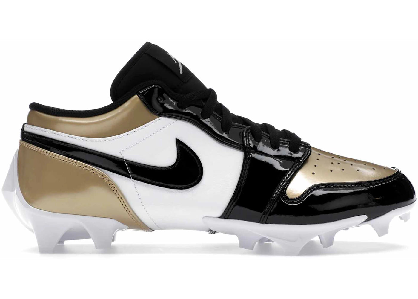 Jordan 1 Low TD Cleat Patent Gold Toe