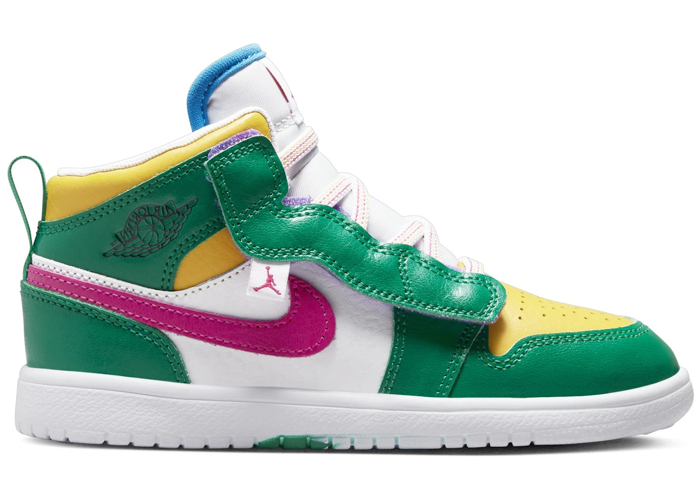 Jordan 1 Mid ALT Malachite White University Gold Active Pink (PS)
