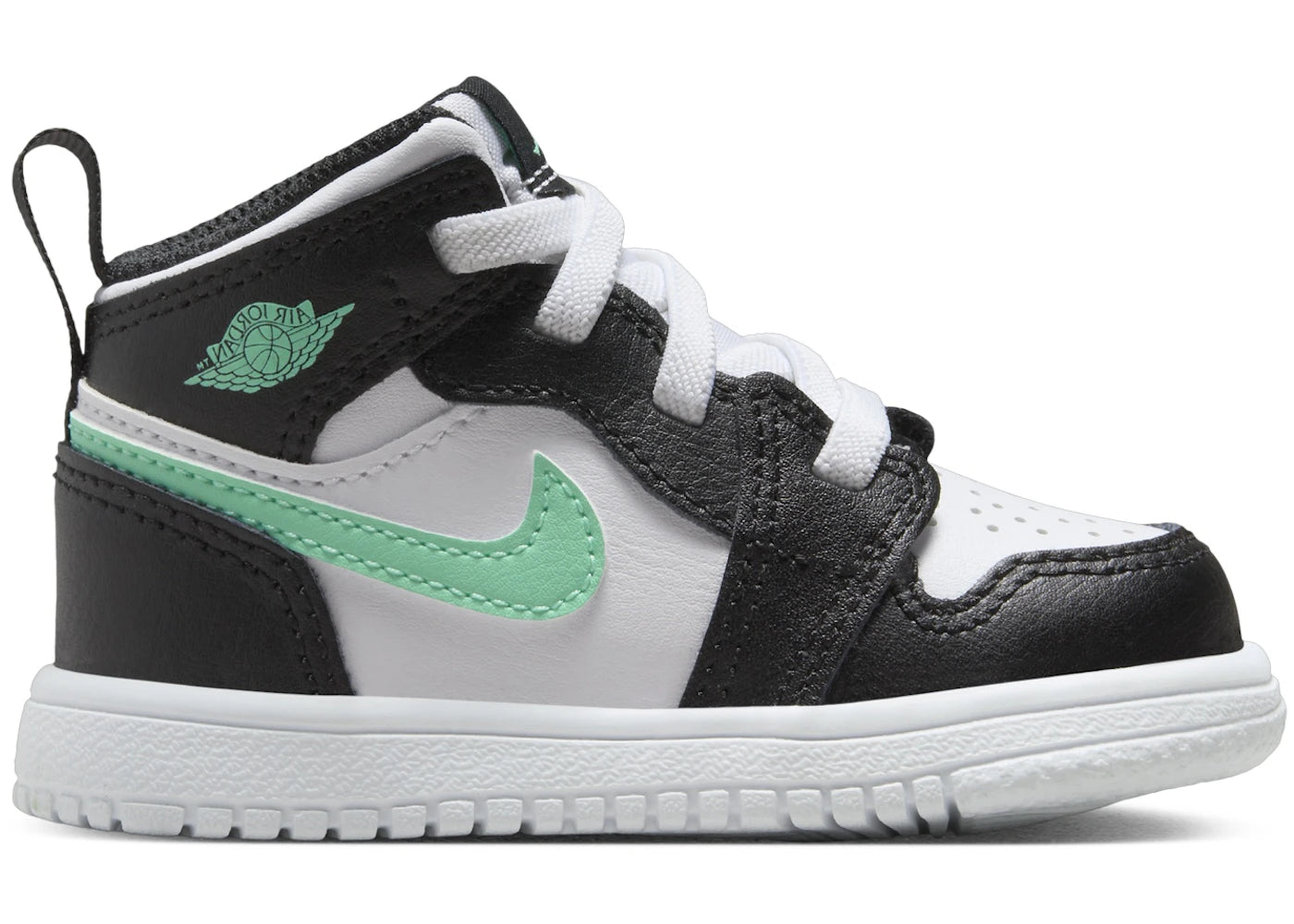 Jordan 1 Mid ALT White Black Green Glow (TD)