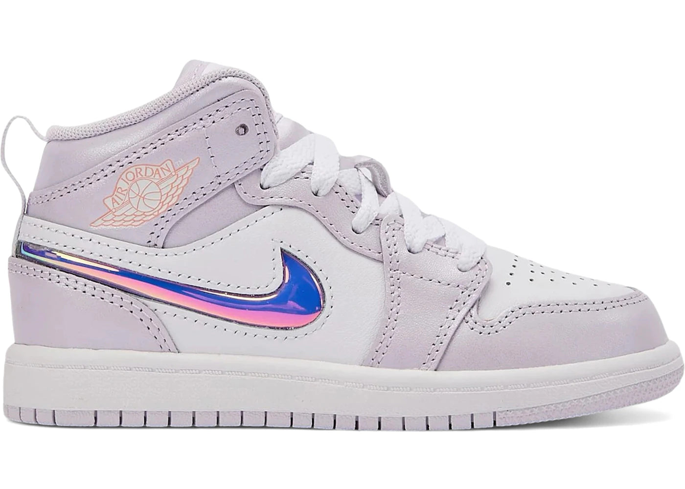 Jordan 1 Mid SE Barely Grape Iridescent Swoosh (PS)