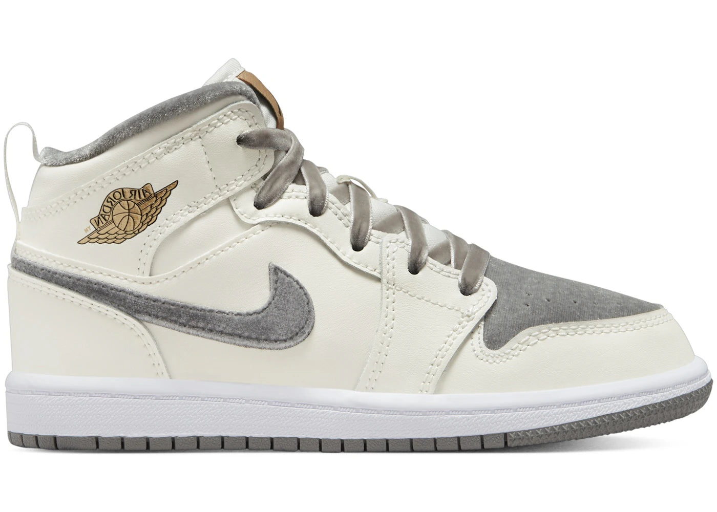 Jordan 1 Mid SE Sail Metallic Gold Flat Pewter (PS)