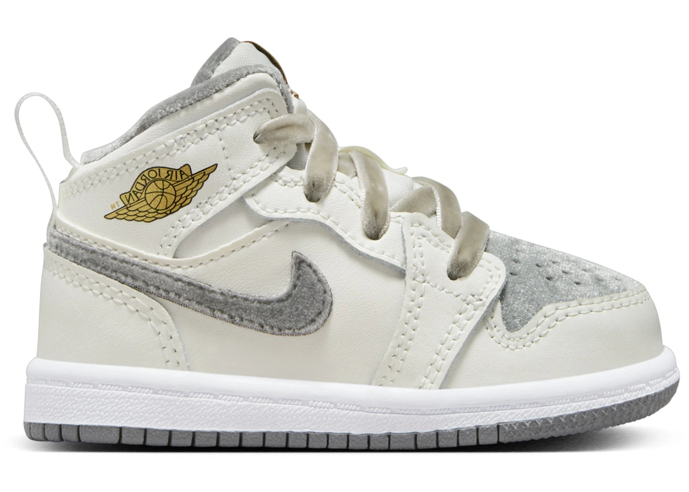 Jordan 1 Mid SE Sail Metallic Gold Flat Pewter (TD)