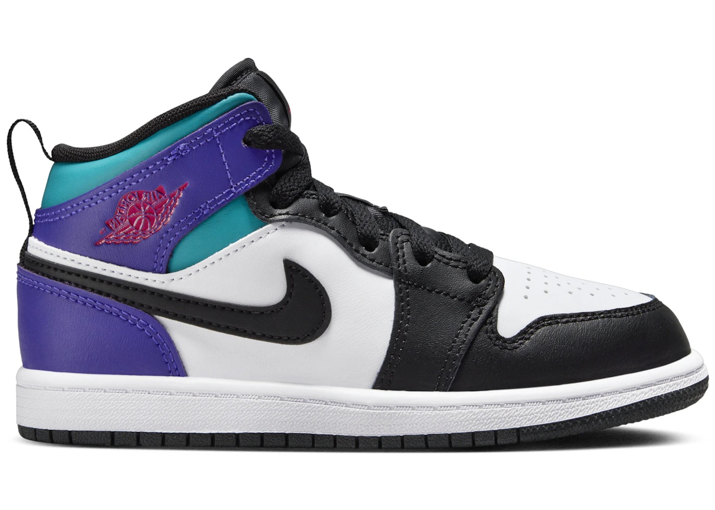 Jordan 1 Mid White True Red Aquamarine Black (PS)