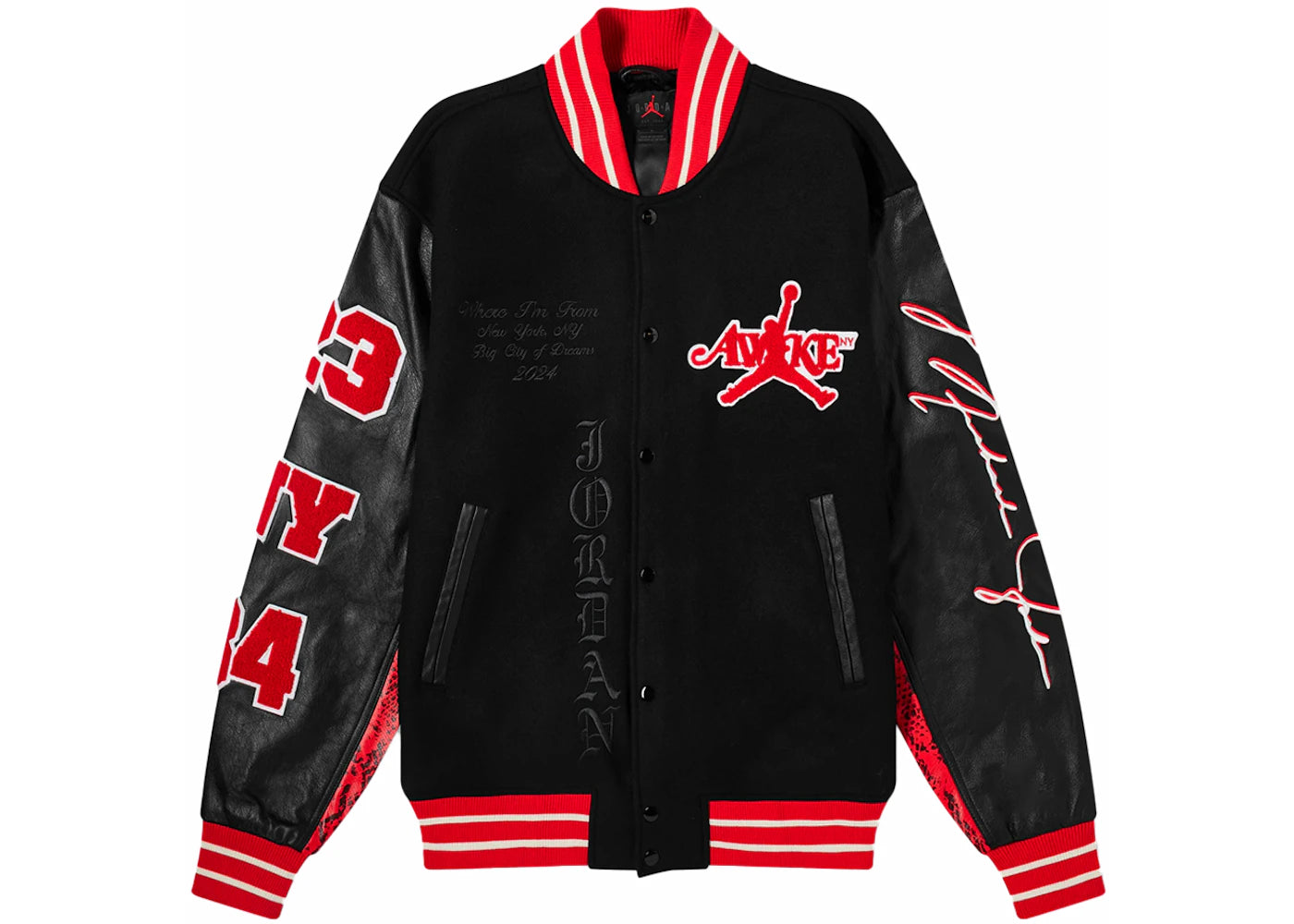 Jordan x Awake NY Varsity Jacket University Red/Black