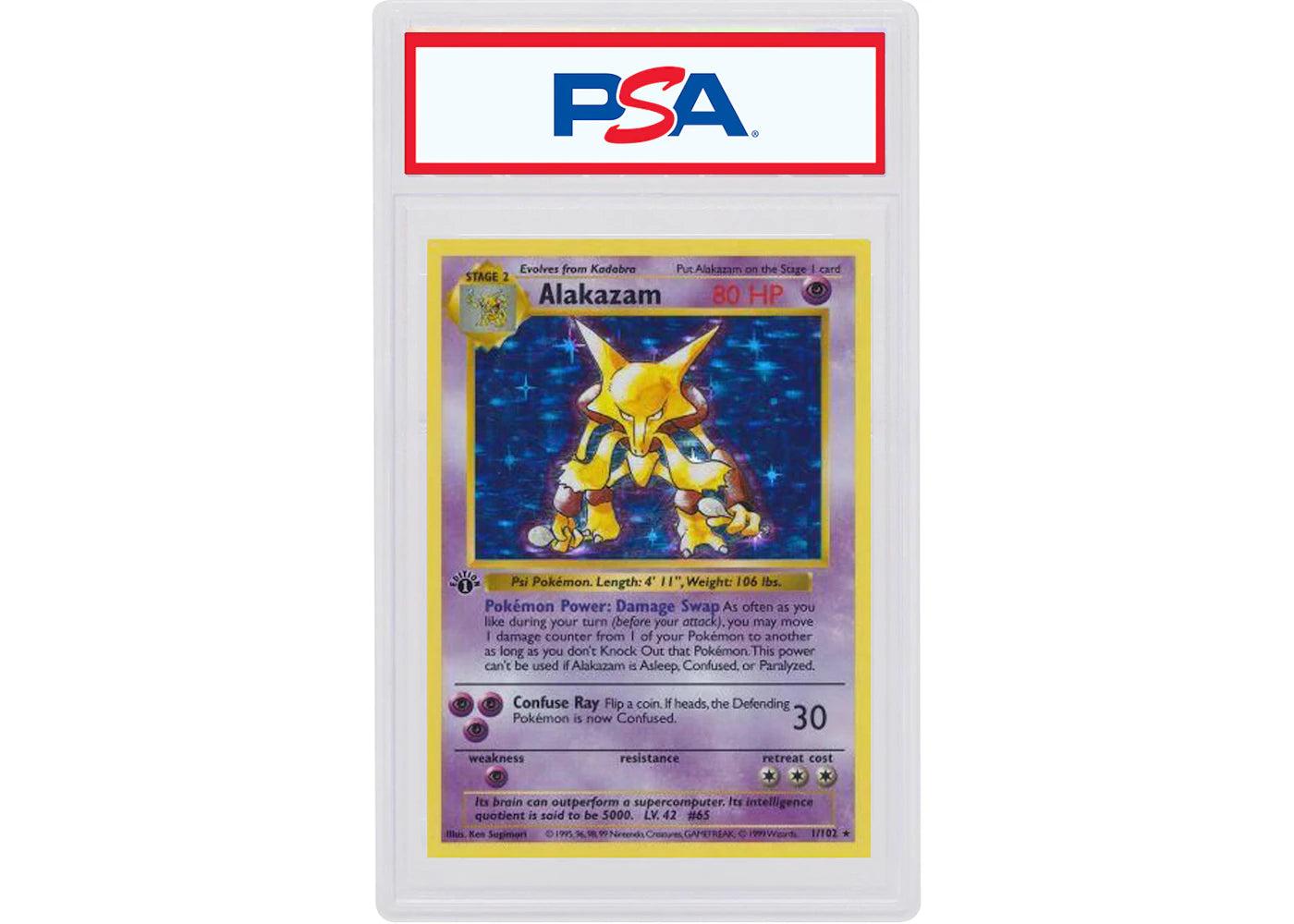 Alakazam-Holo 1999 Pokemon TCG Base Set 1st Edition #1/102 (PSA or BGS Graded)