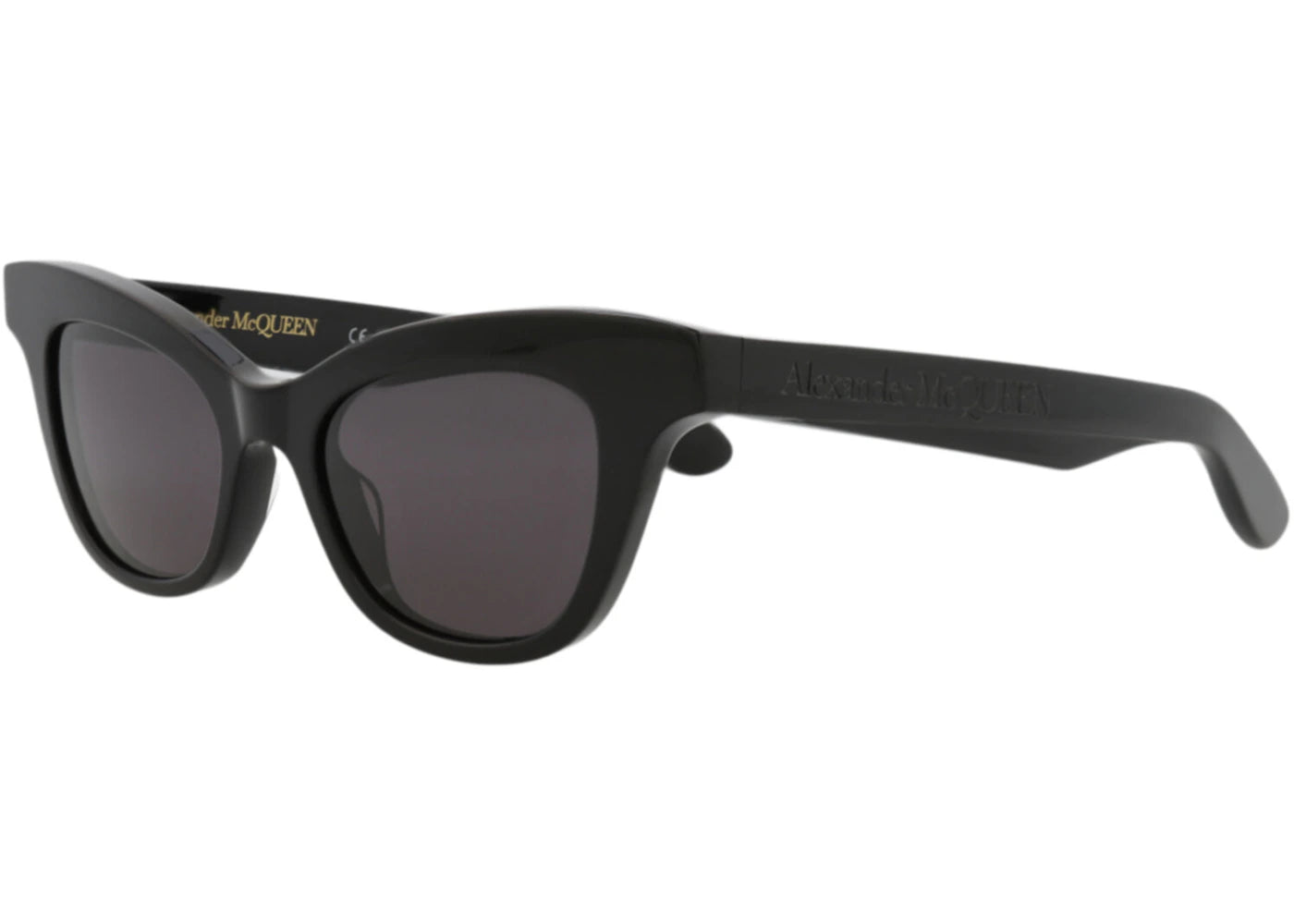 Alexander McQueen Cat Eye Sunglasses Black Black Grey (AM0381S-30013619-001)