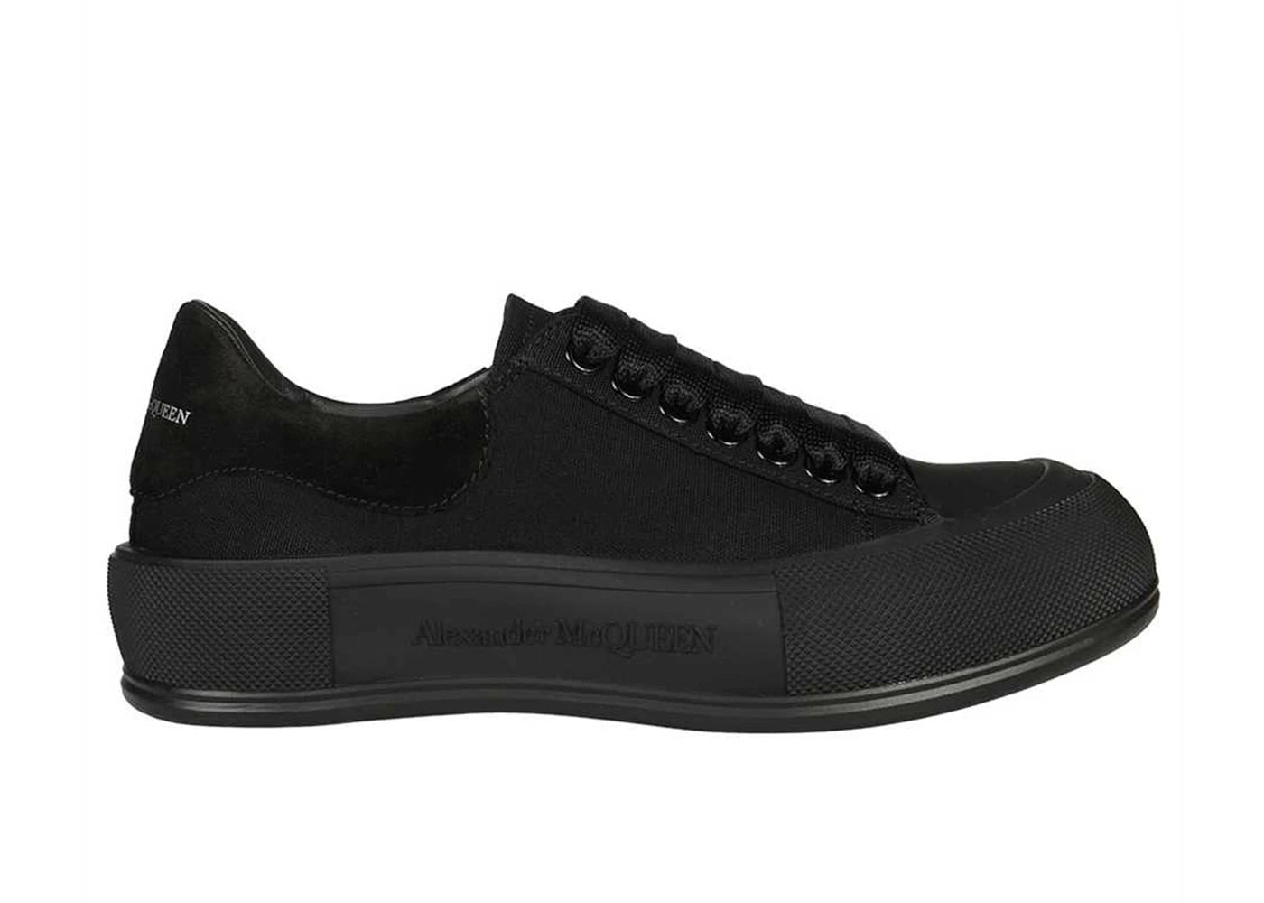 Alexander McQueen Deck Skate Plimsoll Lace-Up Triple Black (Women's)