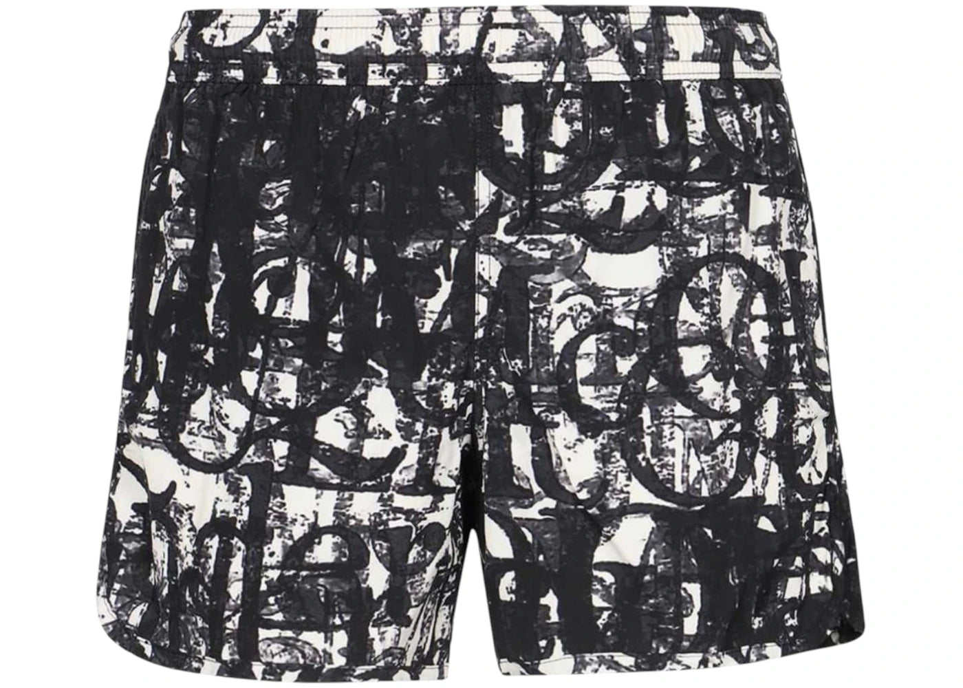 Alexander McQueen Multi Logo Signature Swimshorts Black/White