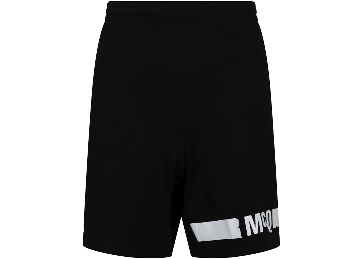 Alexander McQueen Redacted Logo Sweatshorts Darkest Black