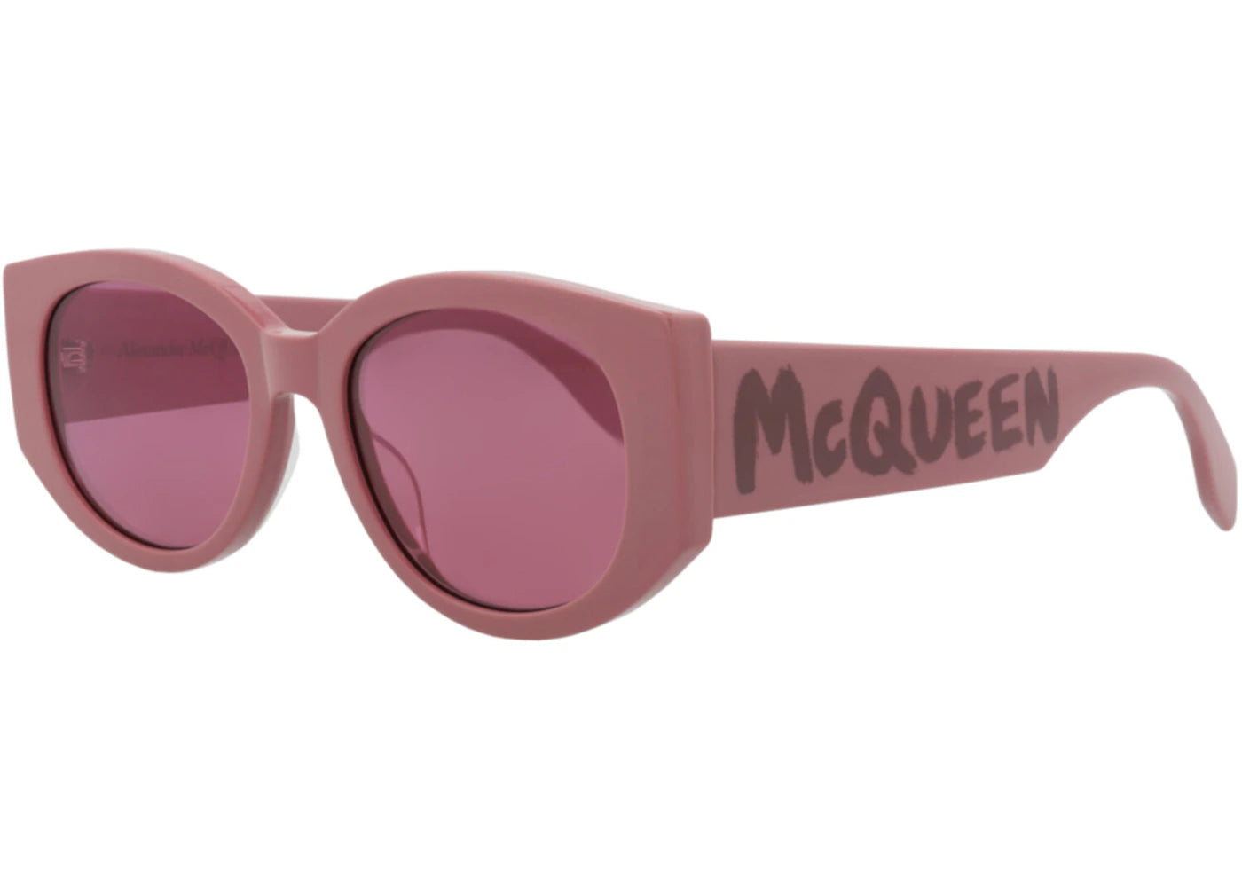 Alexander McQueen Round Oval Sunglasses Pink Pink Violet (AM0330S-30011472-007)