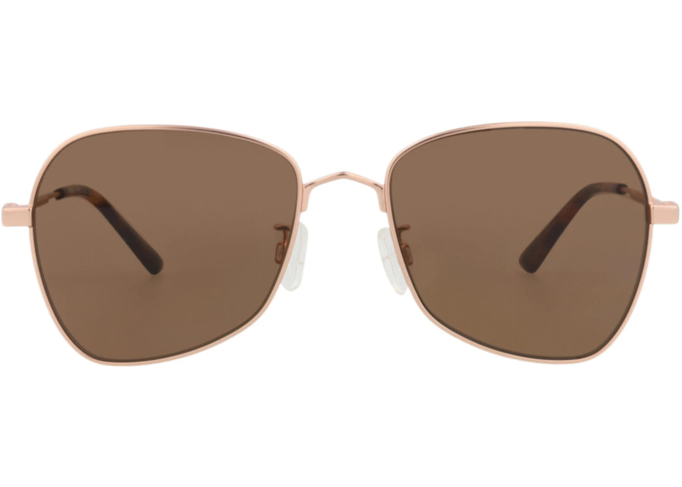 Alexander McQueen Square-Frame Metal CV Sunglasses Gold Gold Brown (MQ0289O-30009184-003S)