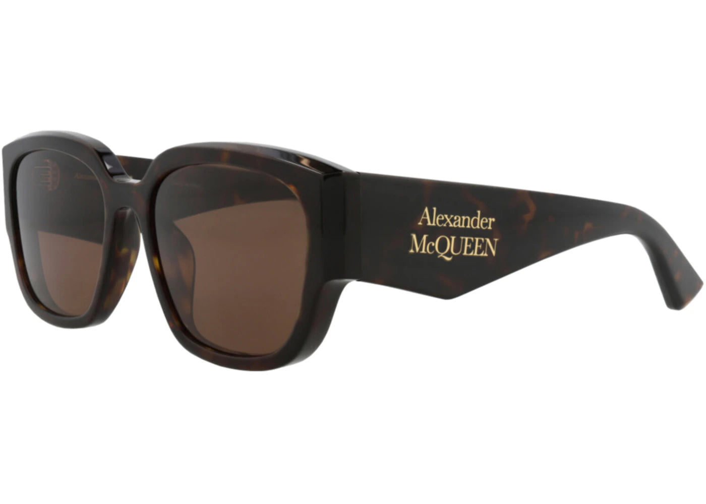 Alexander McQueen Square-Frame Recycled Acetate Sunglasses Havana Havana Brown (AM0468S-30015677-002)