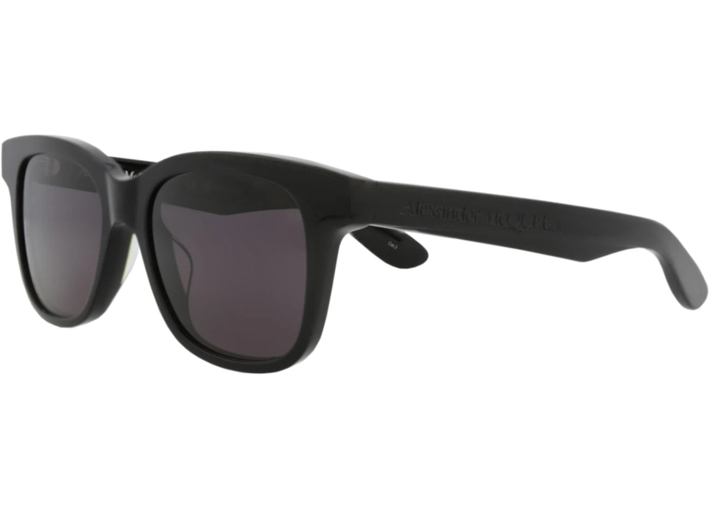 Alexander McQueen Square Rectangle Sunglasses Black Black Grey (AM0382S-30013620-005)
