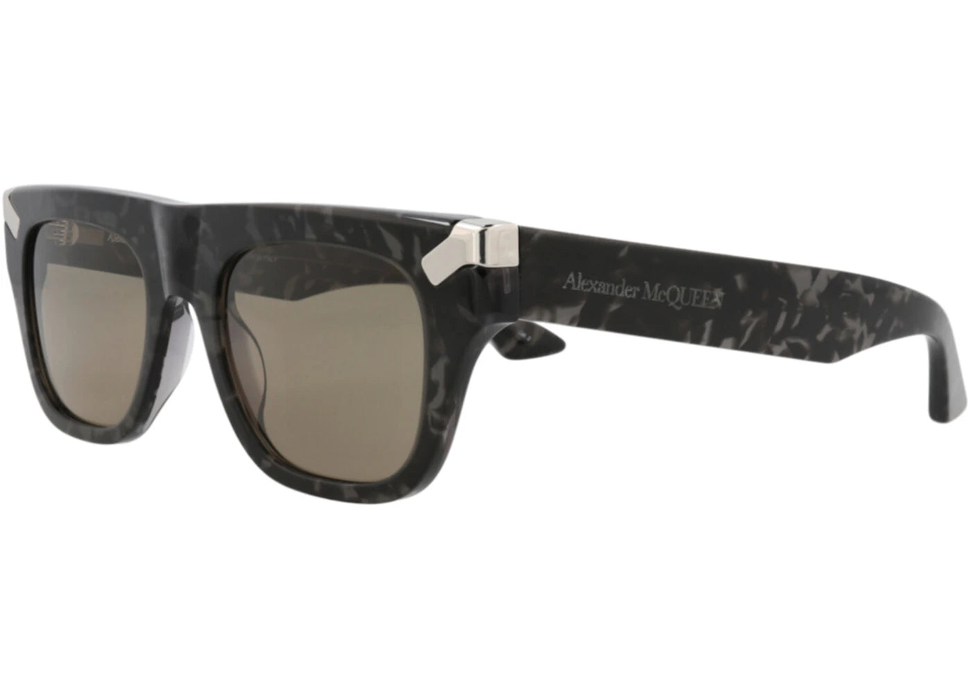 Alexander McQueen Square Rectangle Sunglasses Havana Havana Brown (AM0441S-30015179-003)