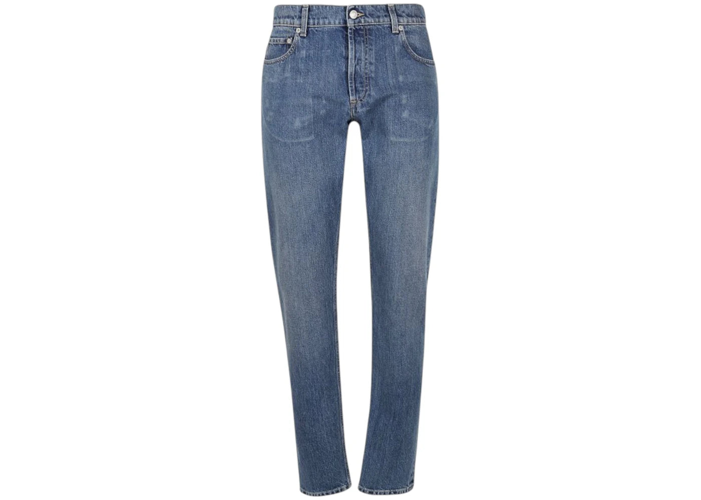 Alexander McQueen Straight Leg Logo Jeans Blue