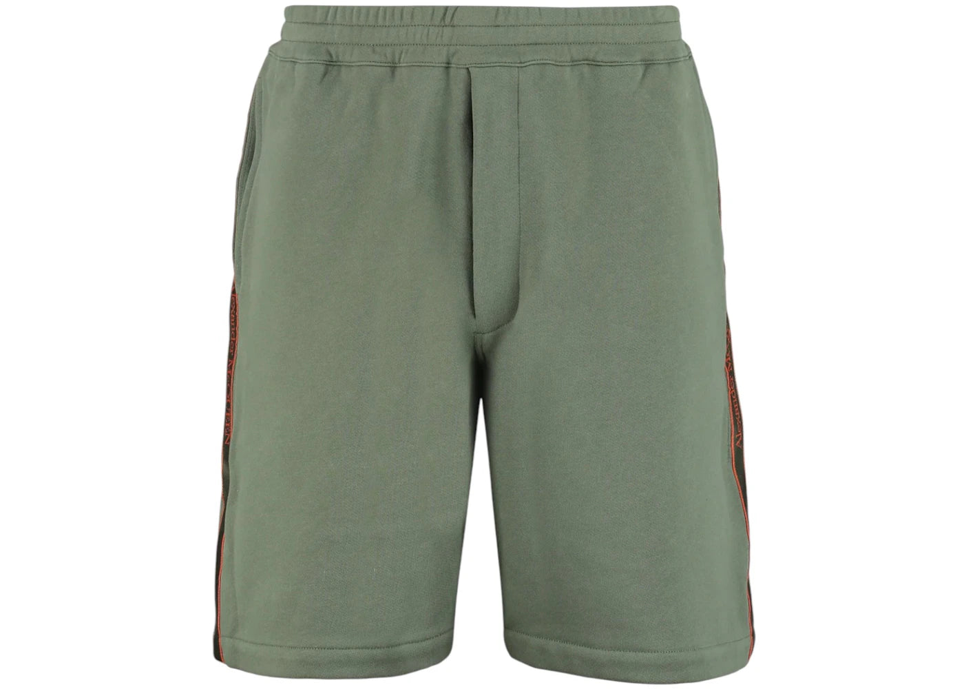 Alexander McQueen Straight Leg Stripe Track Shorts Green