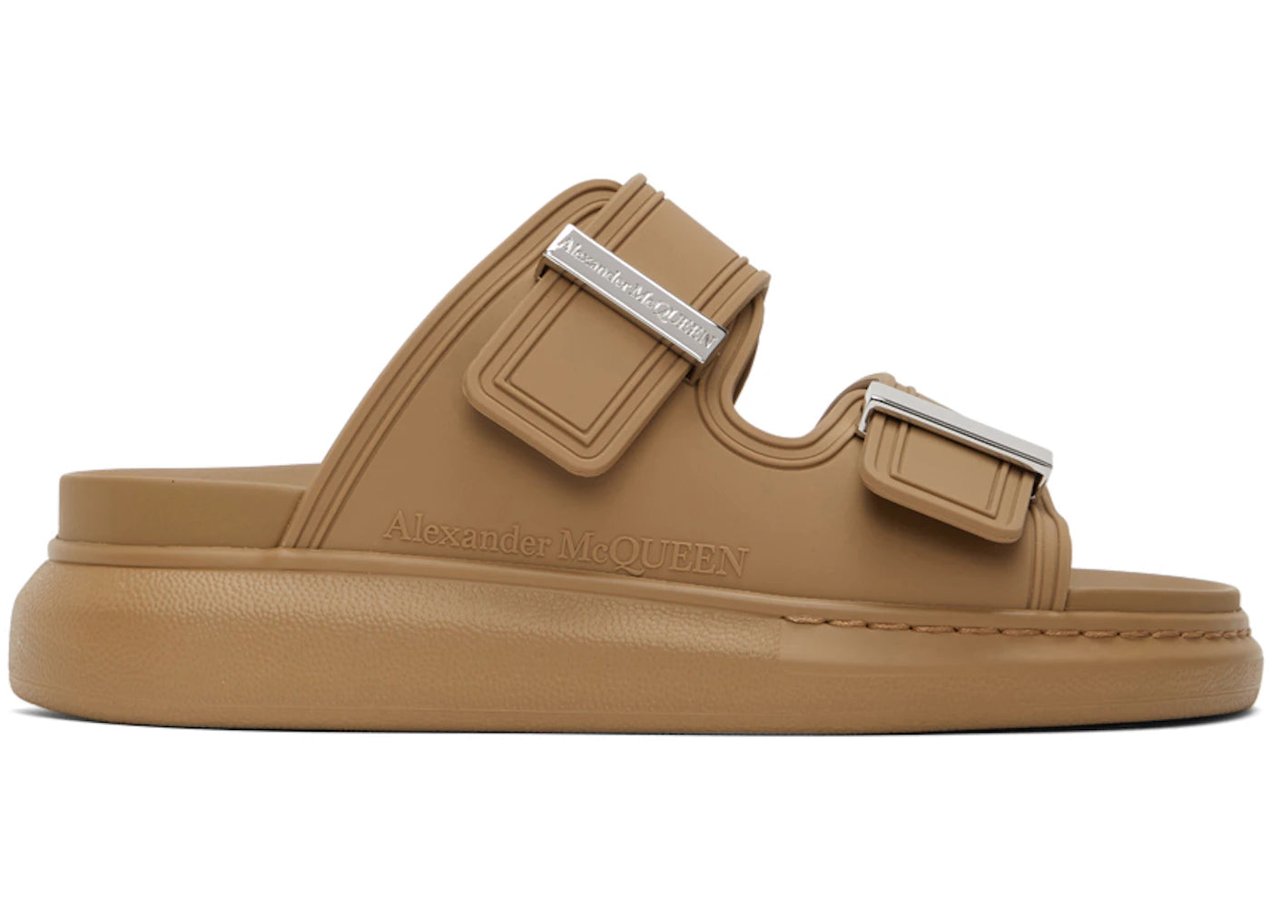 Alexander McQueen Tan Rubber Hybrid Slide Brown (Women's)