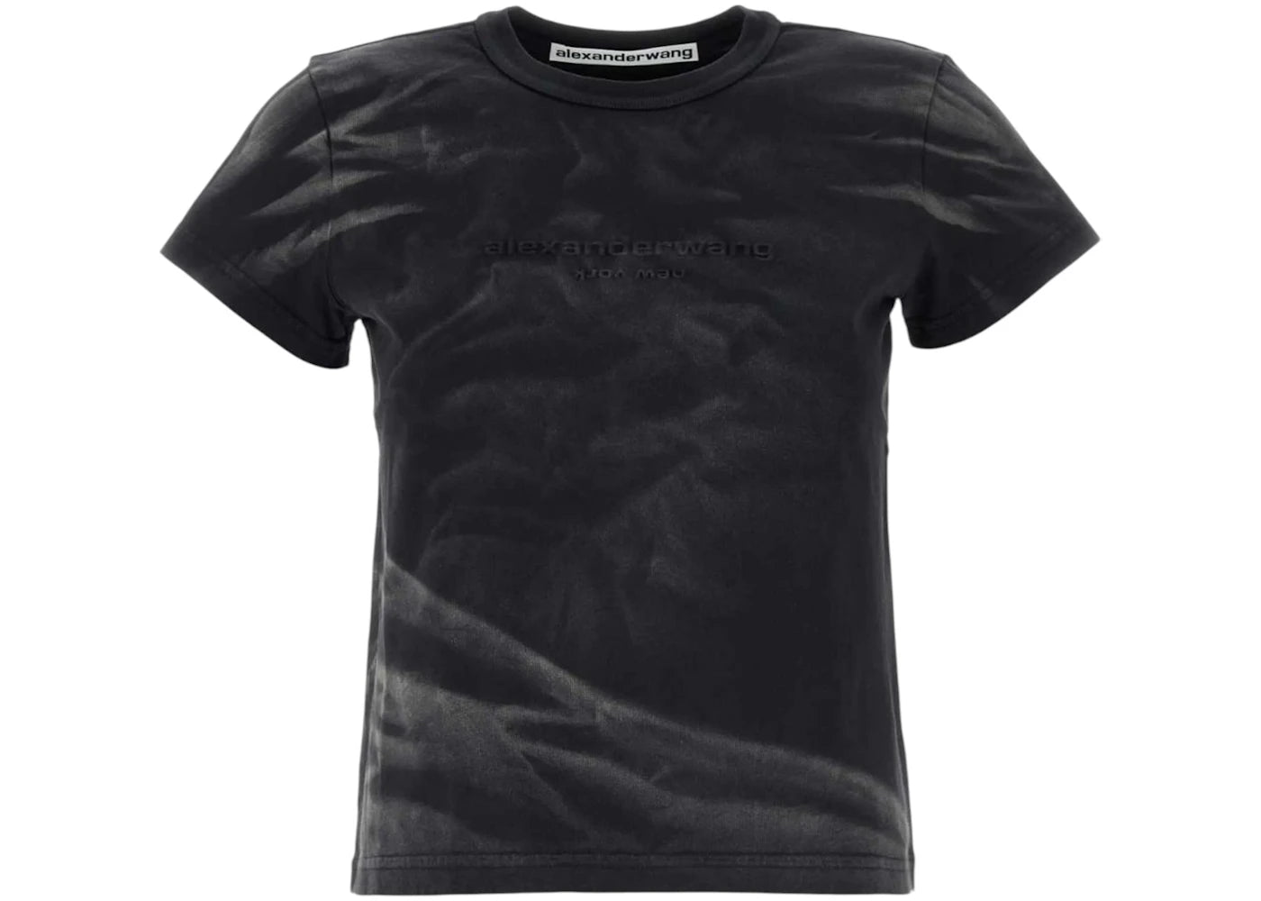 Alexander Wang Crease Wash Shrunken Jersey Tee Washed Black