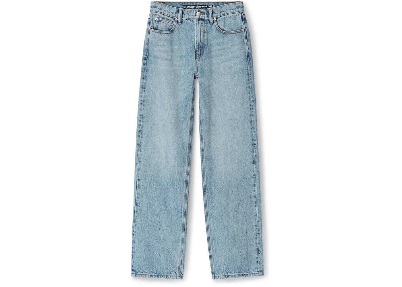 Alexander Wang EZ Mid-Rise Straight-Leg Jean Light Indigo