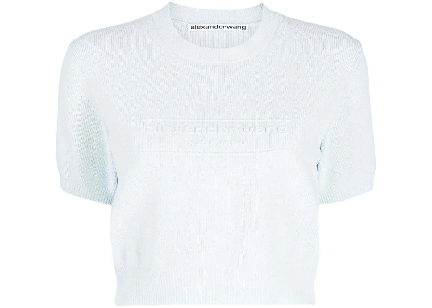 Alexander Wang Embossed Logo Ribbed SS Tee Ariel Blue