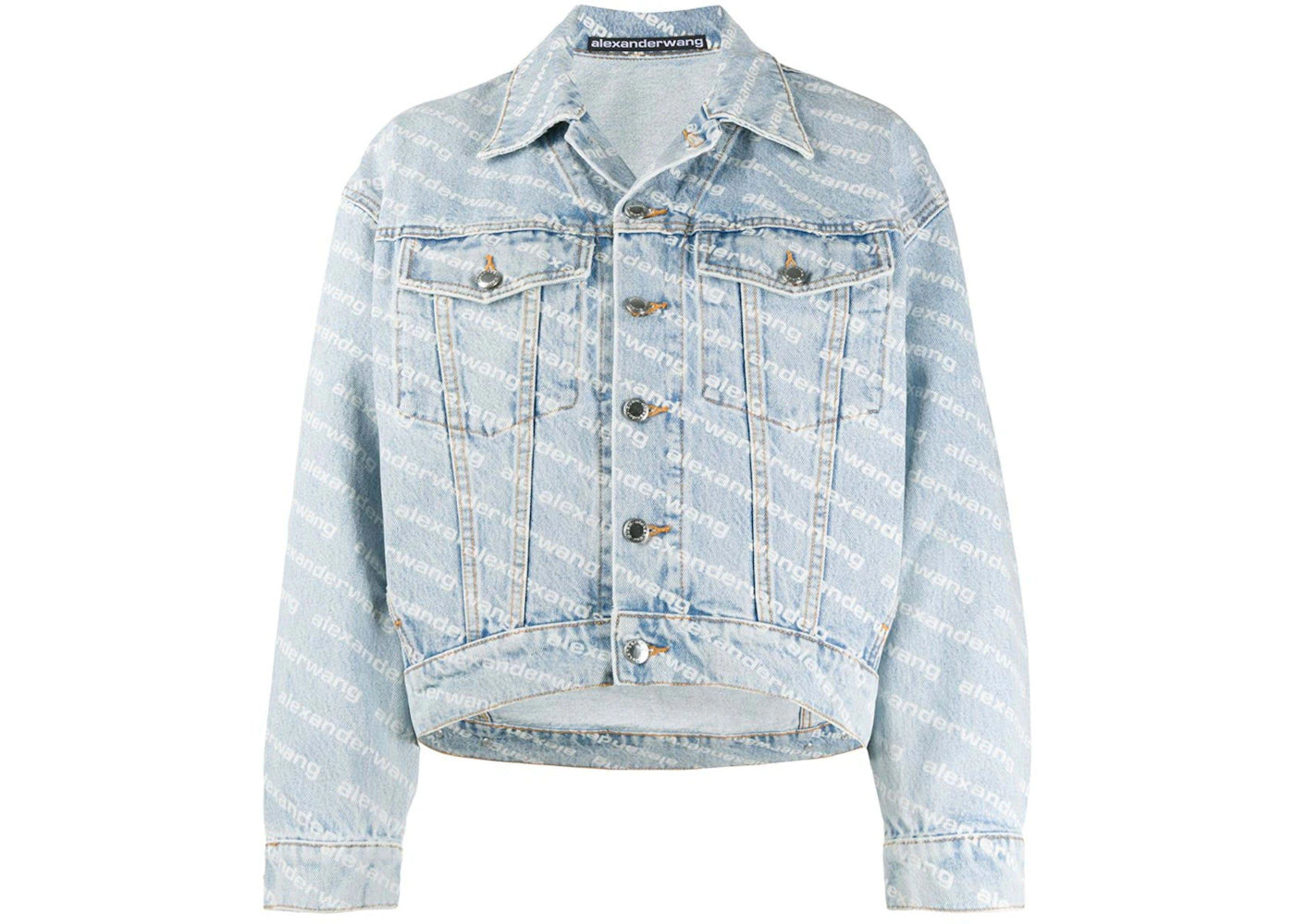 Alexander Wang Falling Back Logo Jacket Pebble Bleach