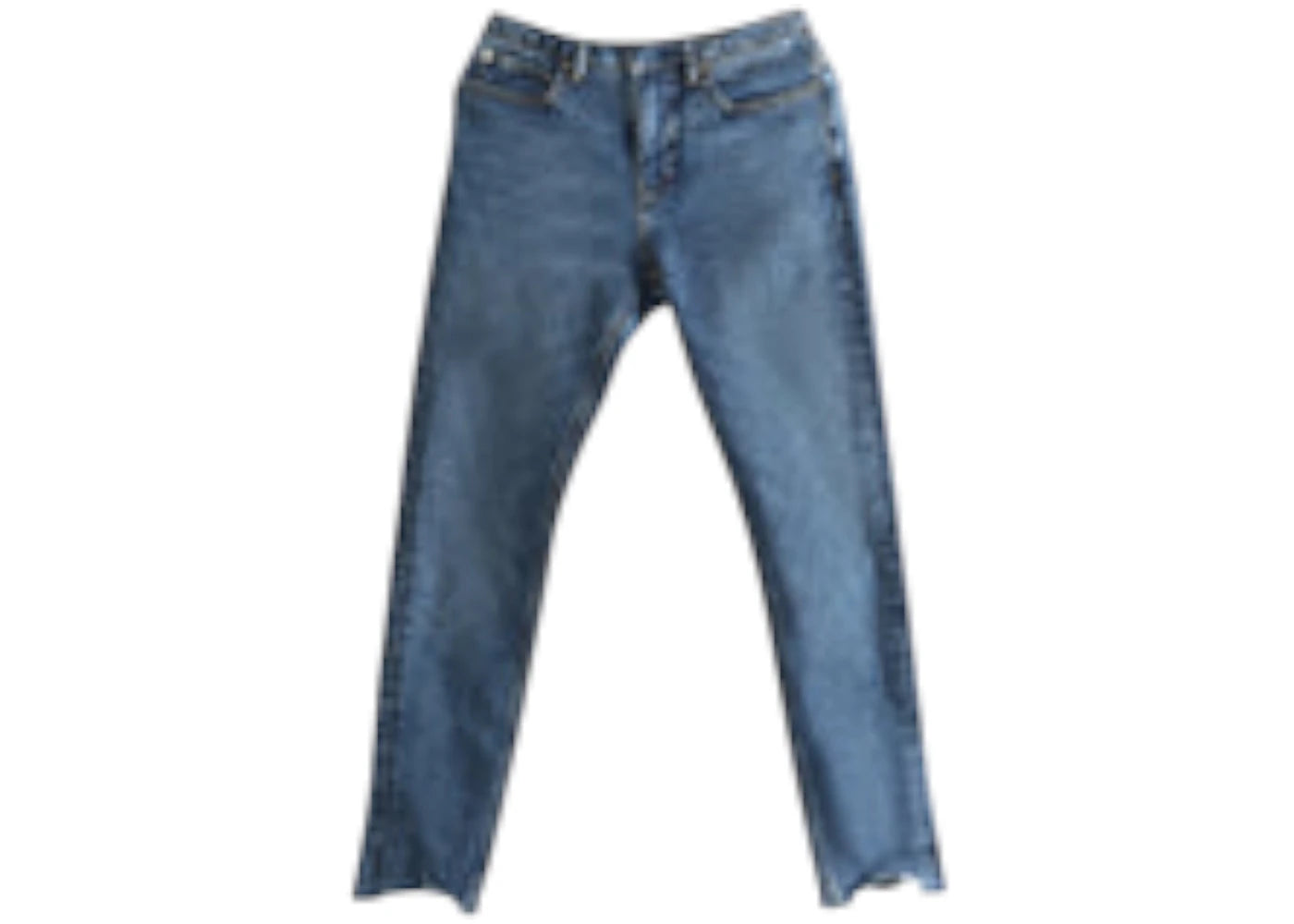 Alexander Wang Frayed Waistband Low Rise Skinny Jean Deep Blue