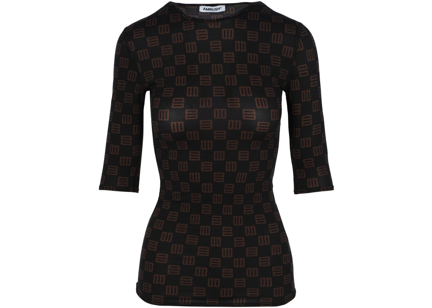 Ambush Monogram Fitted T-shirt Black