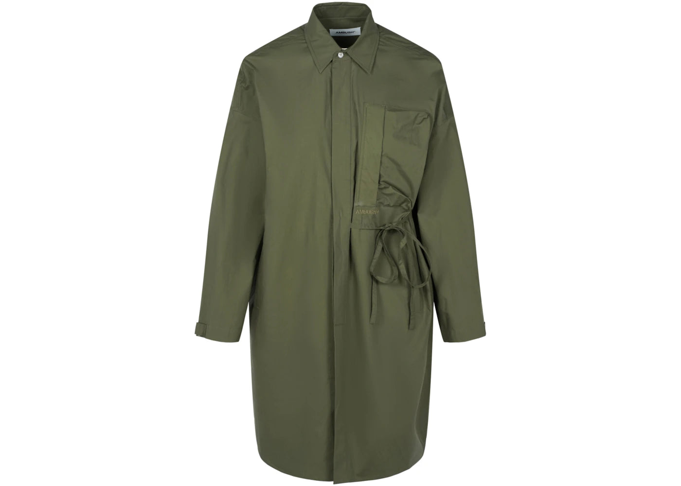 Ambush Oversized Waist-Tie Shirt Dress Green