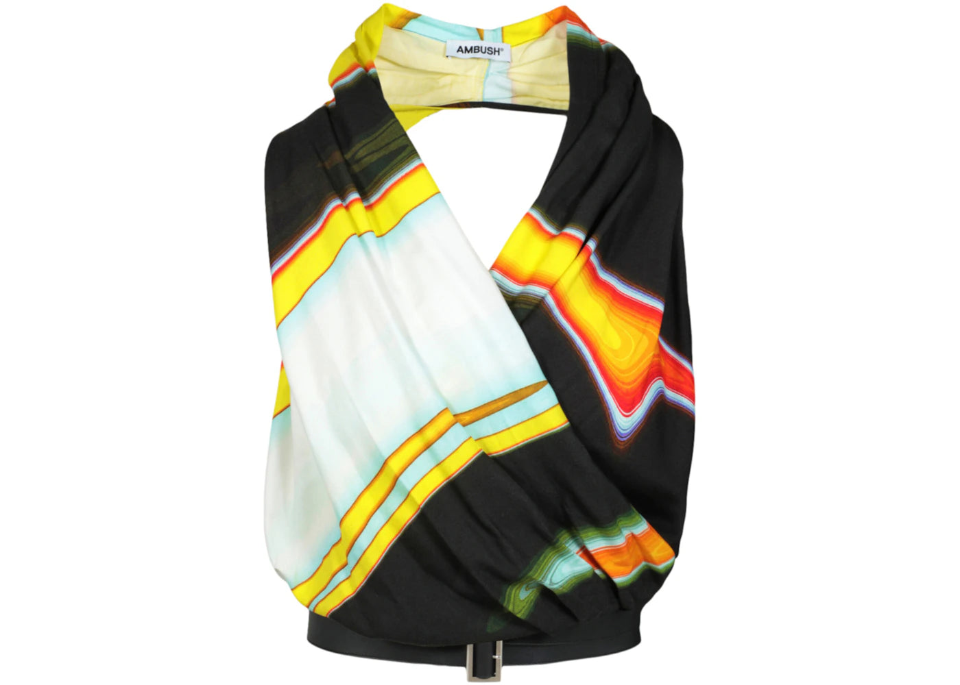 Ambush Wrap Belted Halterneck Top Black