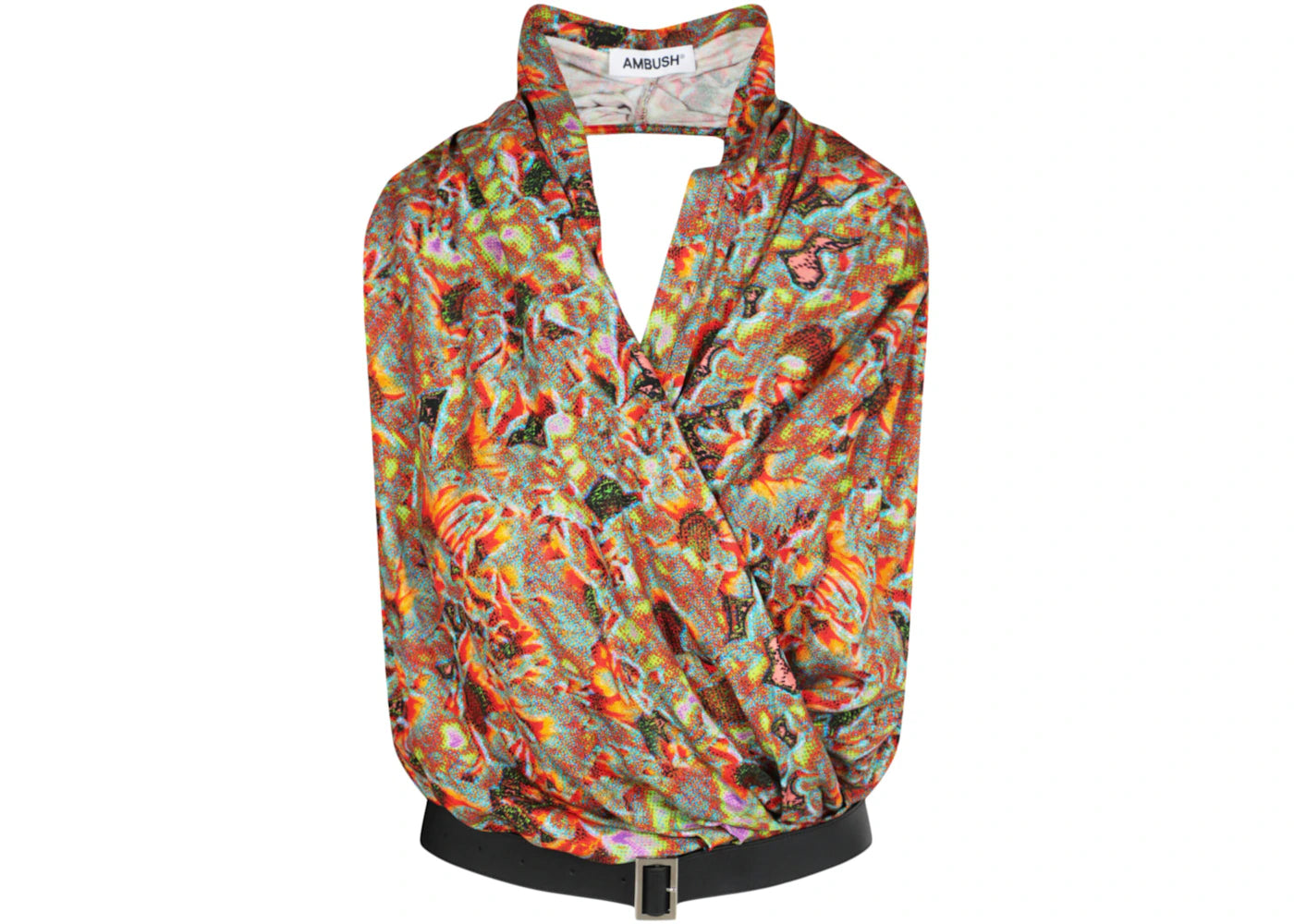 Ambush Wrap Belted Halterneck Top Multi