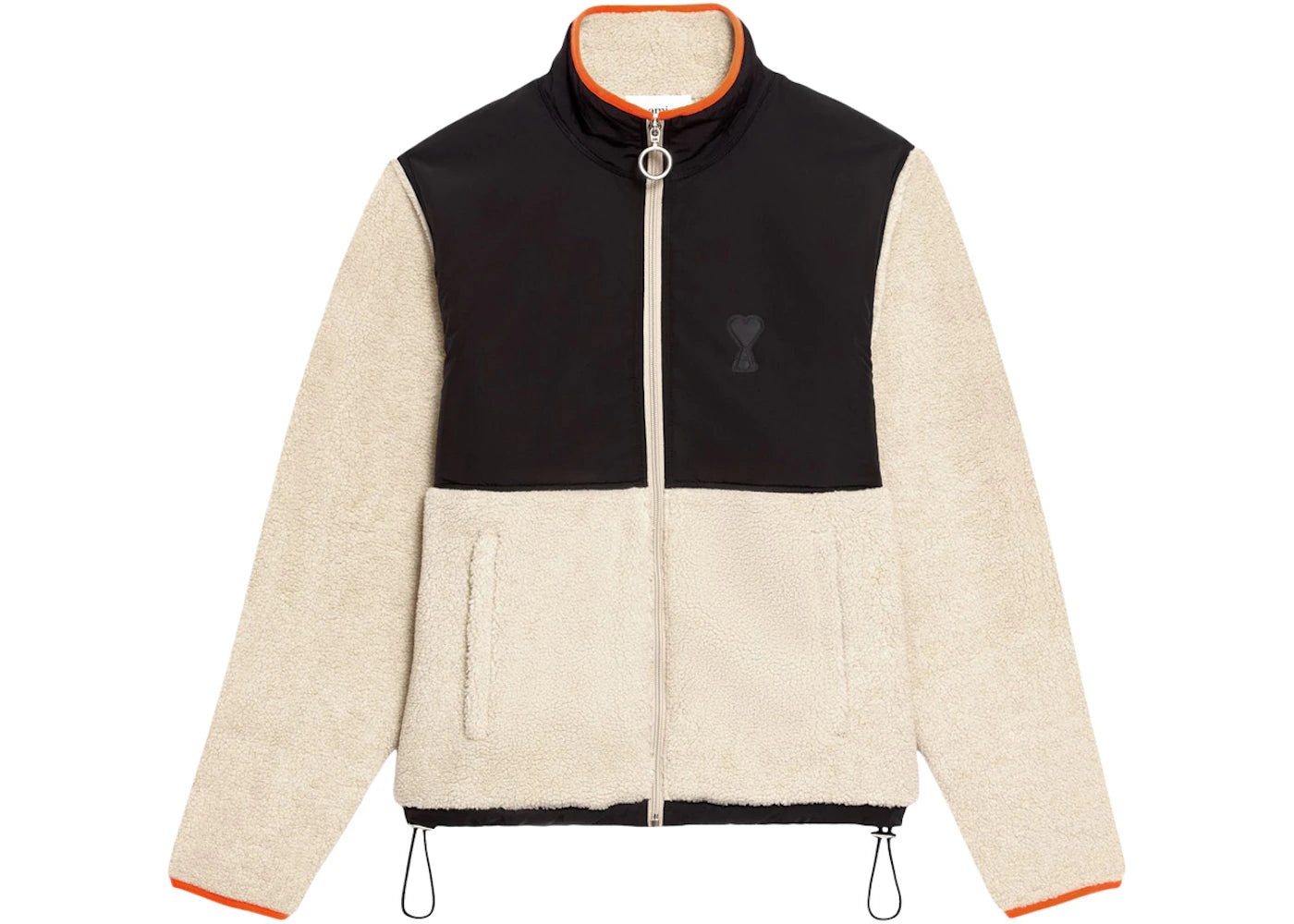 Ami Paris Ami de Coeur Sherpa Zipped Jacket Beige/Off White