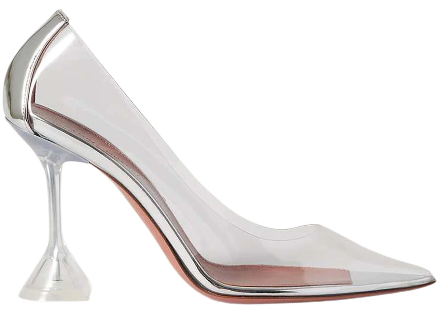 Amina Muaddi Ami 95mm Glass PVC Pump Transparent
