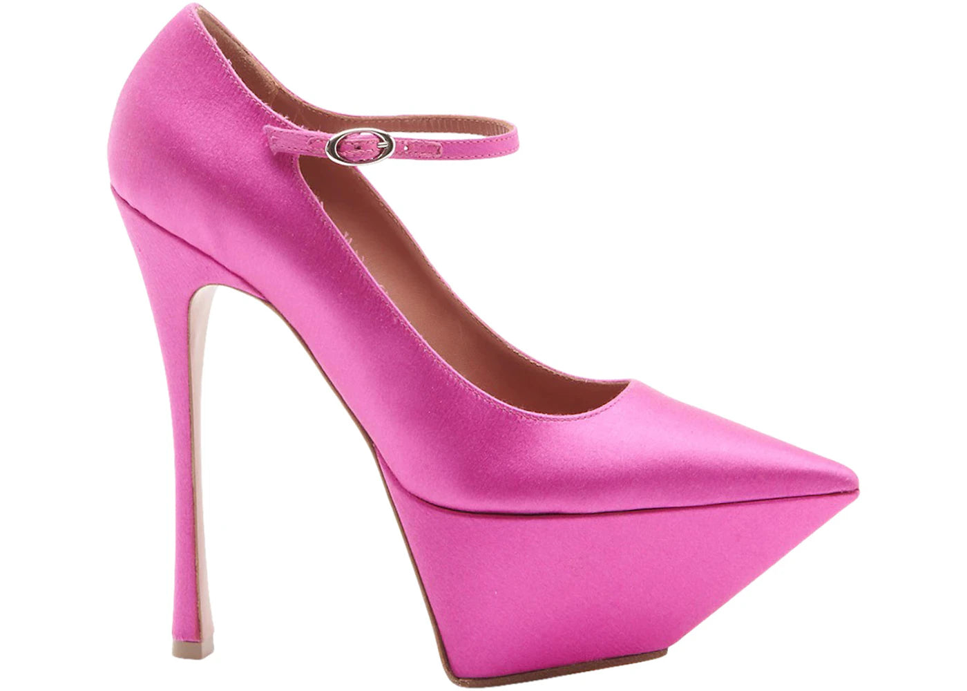 Amina Muaddi Angelica 170mm Plateau Satin Platform Pink