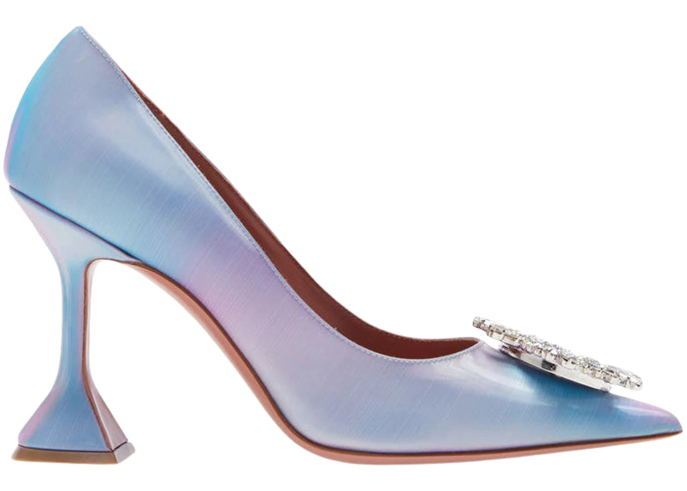Amina Muaddi Begum 95mm Leather Pump Rainbow Shadow