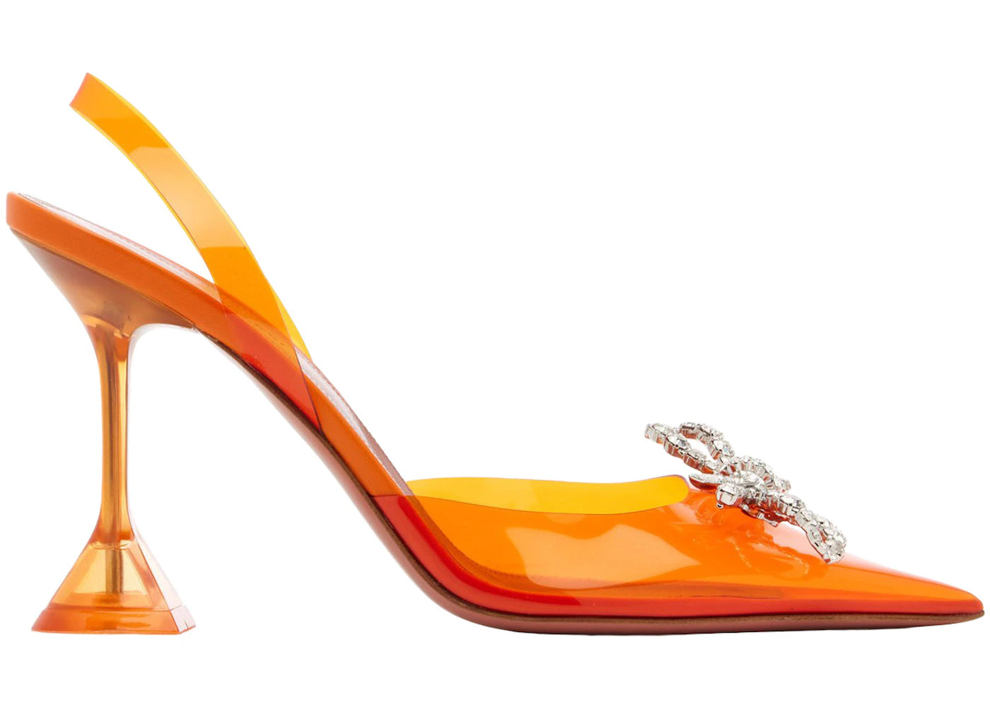 Amina Muaddi Rosie 95mm Glass PVC Sling Sun