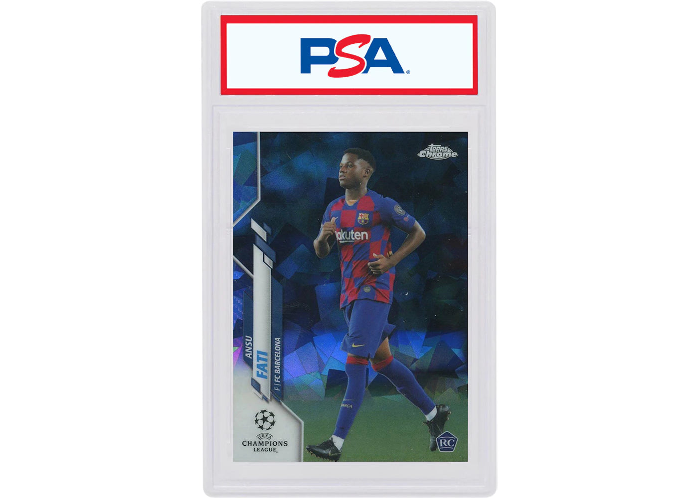 Ansu Fati 2019 Topps Chrome UEFA Sapphire Rookie #45 (PSA or BGS Graded)