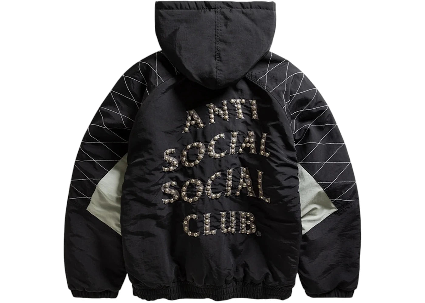 Anti Social Social Club Studded Quilted Starter Jacket Black