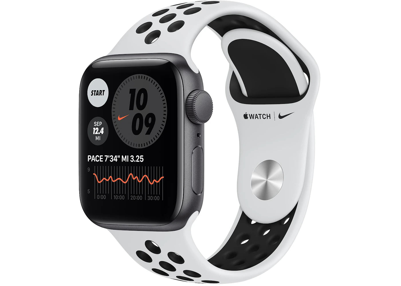 Apple Watch Nike SE GPS 40mm Space Gray Aluminum with Pure Platinum Black Sport Band A2351