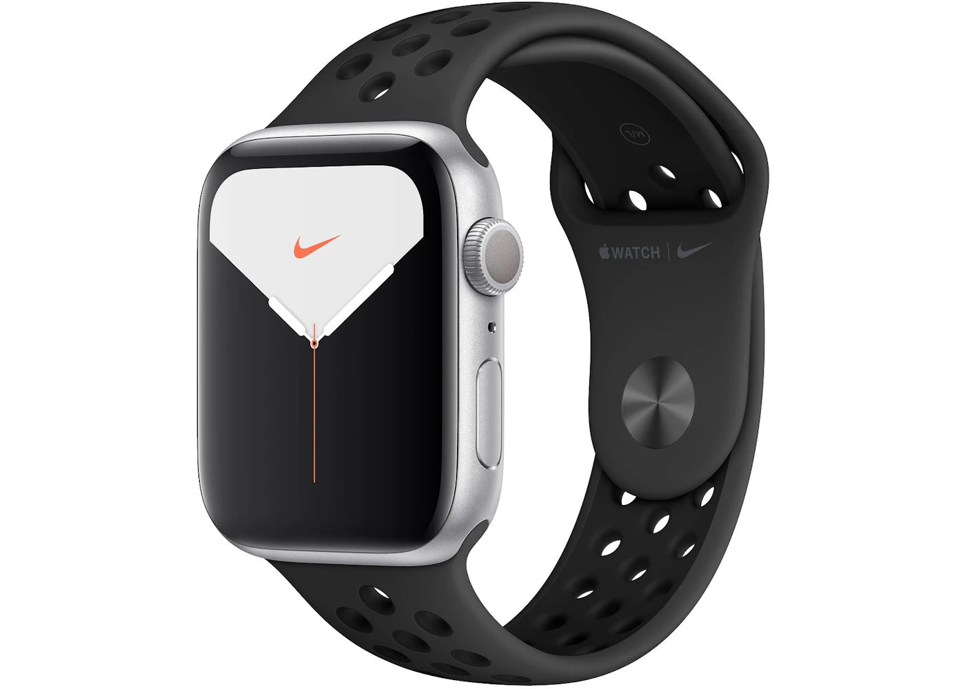 Apple Watch Nike Series 5 GPS 44mm Silver Aluminum with Anthracite Black Band A2093