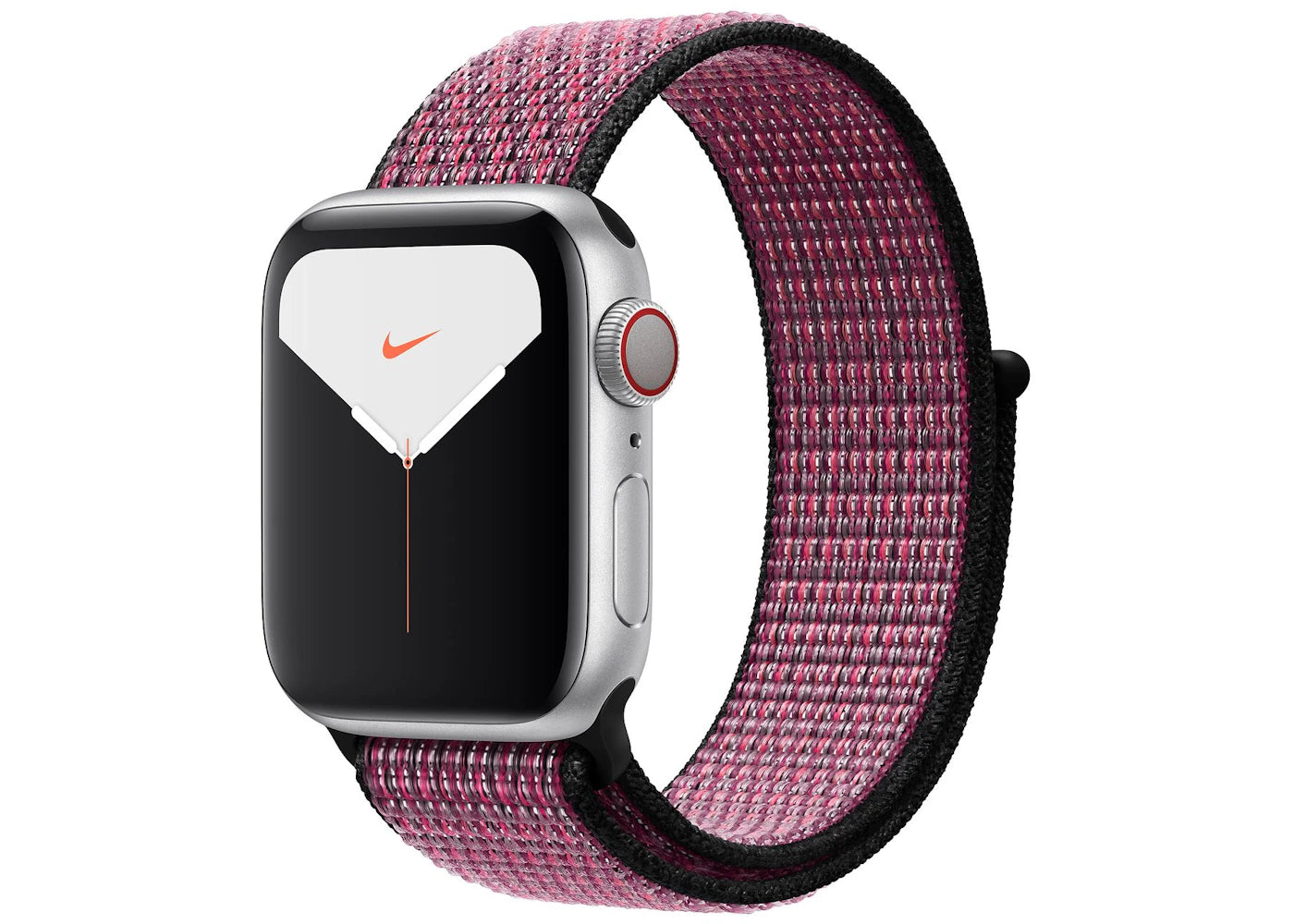 Apple Watch Nike Series 5 GPS + Cellular 40mm Silver Aluminum with Pink Blast True Berry Loop A2094
