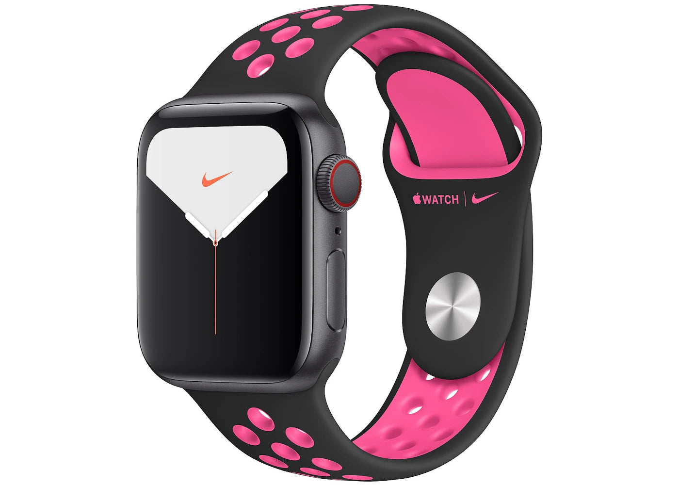 Apple Watch Nike Series 5 GPS + Cellular 40mm Space Gray Aluminum with Black Pink Blast Band A2094