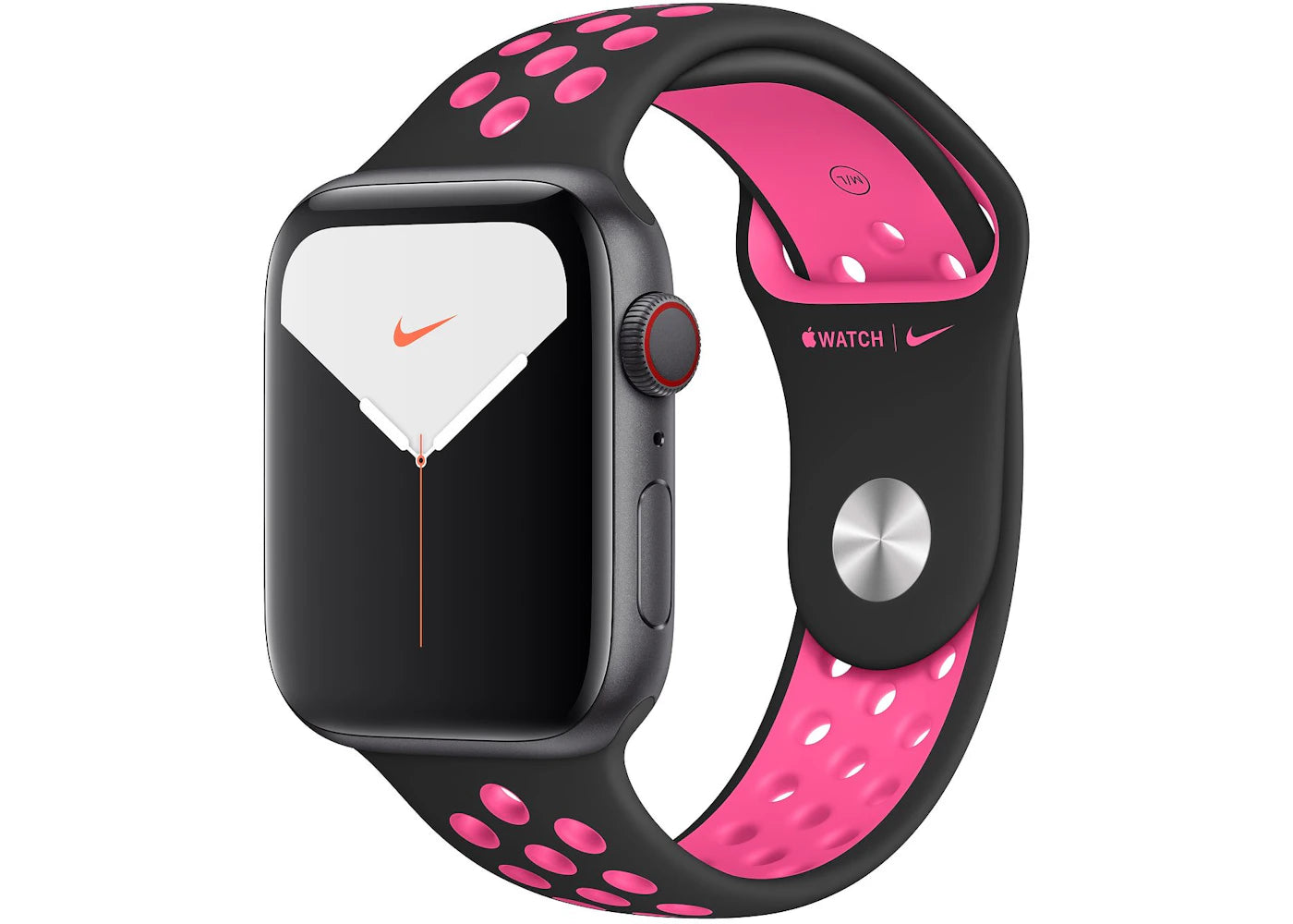 Apple Watch Nike Series 5 GPS + Cellular 44mm Space Gray Aluminum with Black Pink Blast Band A2095