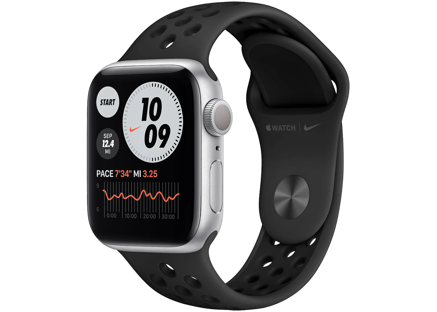 Apple Watch Nike Series 6 GPS 40mm Silver Aluminum with Anthracite Black Sport Band A2291