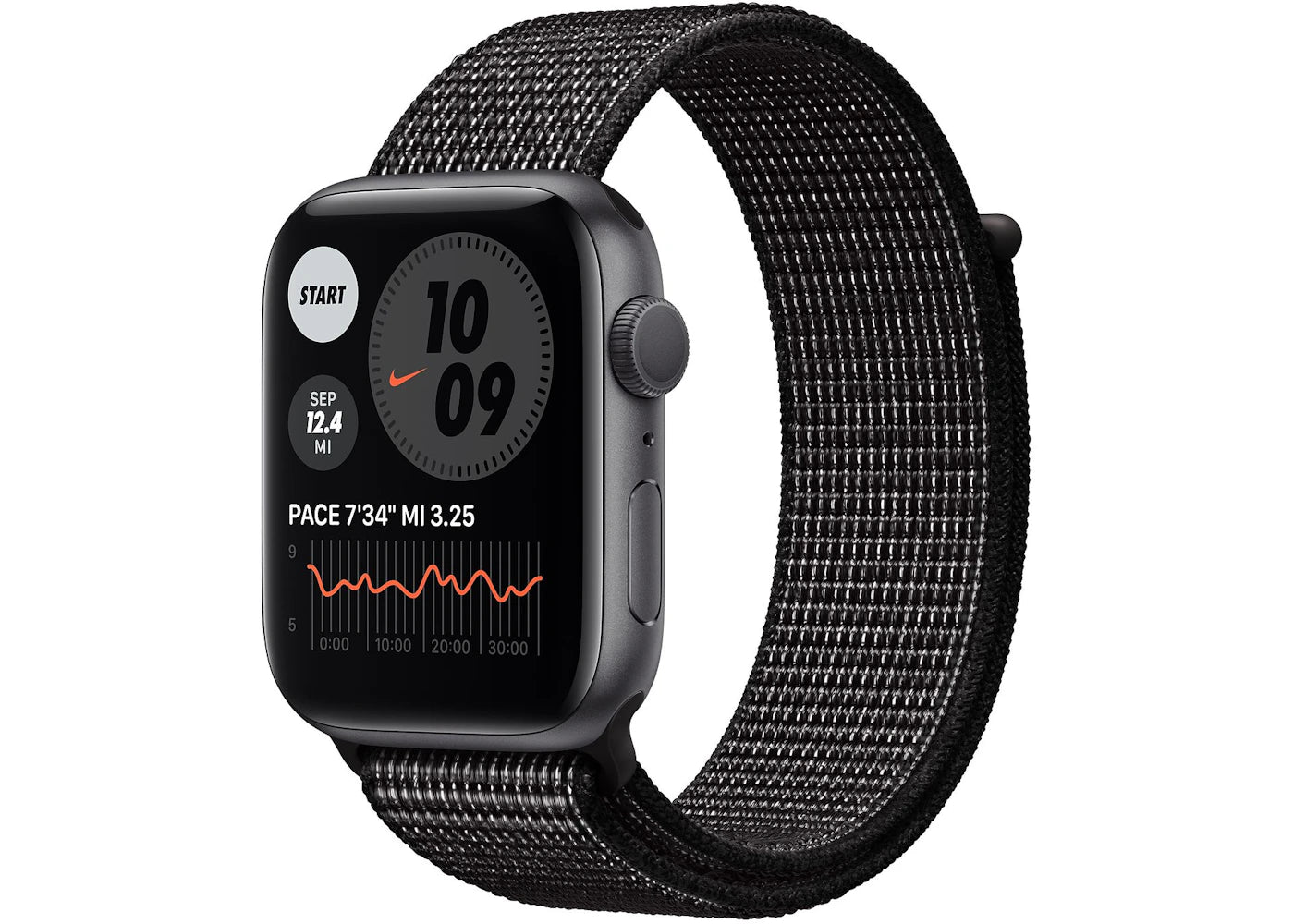 Apple Watch Nike Series 6 GPS 44mm Space Gray Aluminum with Black Sport Loop A2292