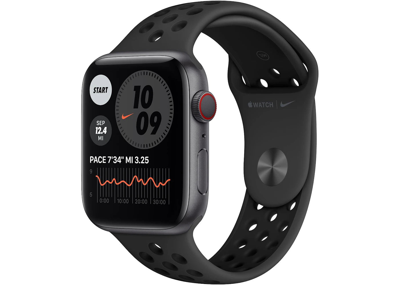 Apple Watch Nike Series 6 GPS + Cellular 44mm Space Gray Aluminum with Anthracite Black Sport Band A2294