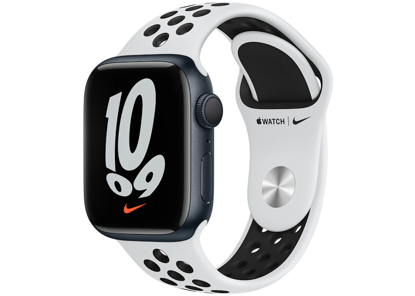 Apple Watch Nike Series 7 GPS 41mm Midnight Aluminum with Nike Pure Plantium/Black Sport Band A2473