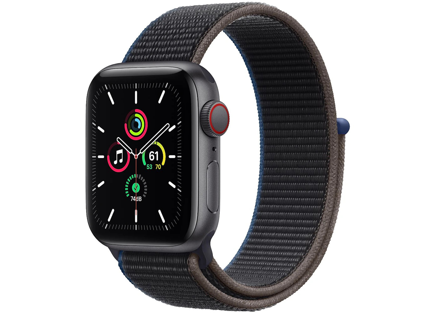 Apple Watch SE GPS + Cellular 40mm Space Gray Aluminum with Charcoal Sport Loop A2353