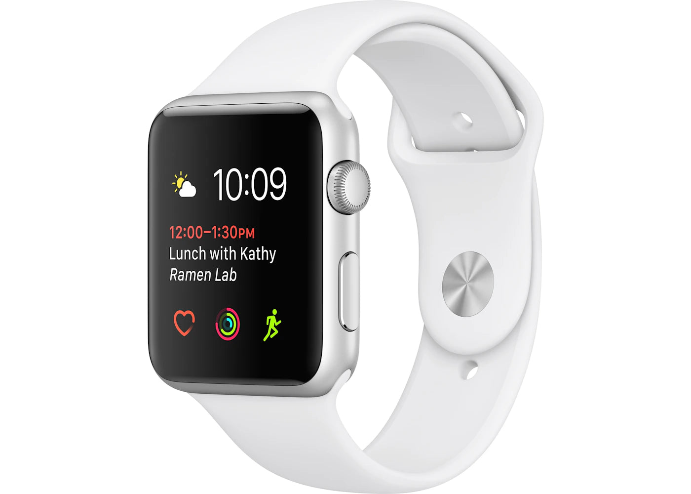 Apple Watch Series 1 38mm Silver Aluminum with White Sport Band A1802