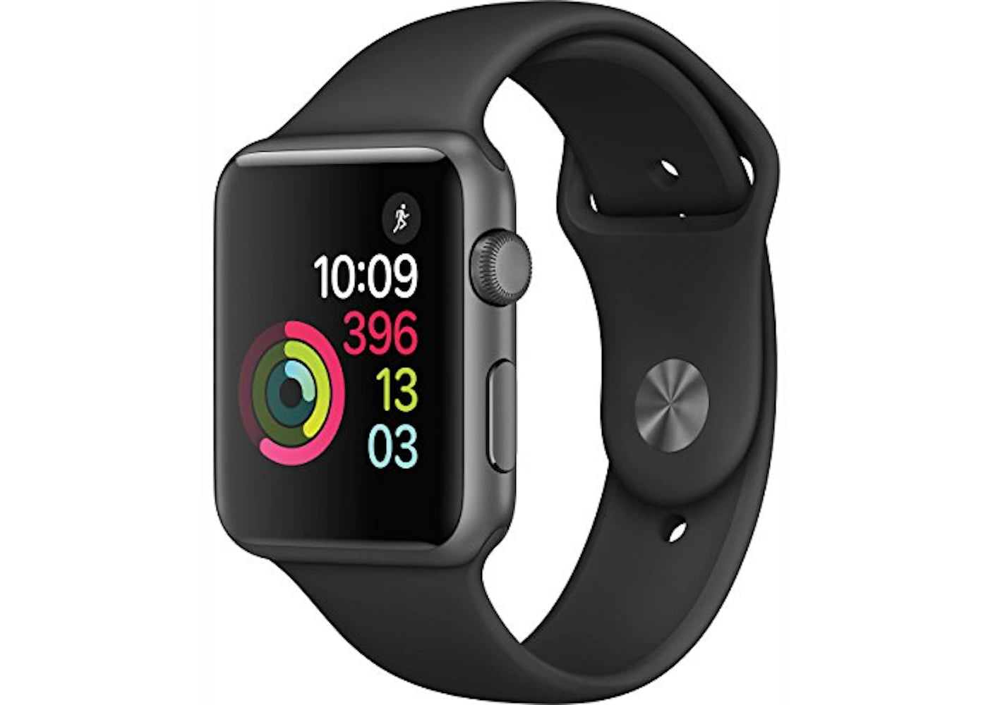 Apple Watch Series 1 42mm Space Gray Aluminum with Black Sport Band A1803