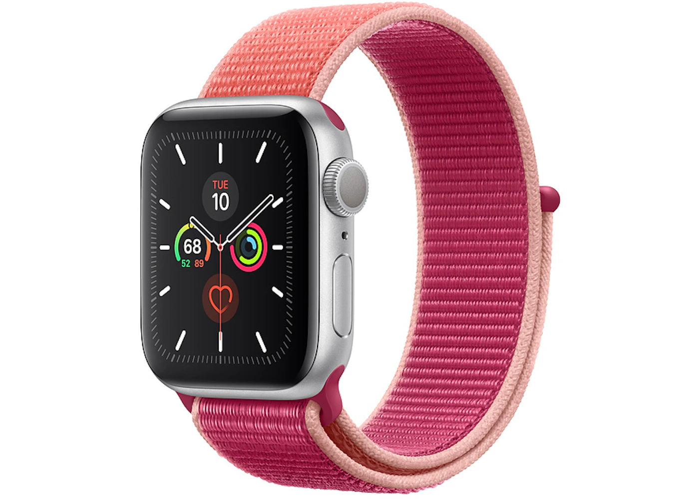 Apple Watch Series 5 GPS 40mm Silver Aluminum with Pomegranate Sport Loop A2092